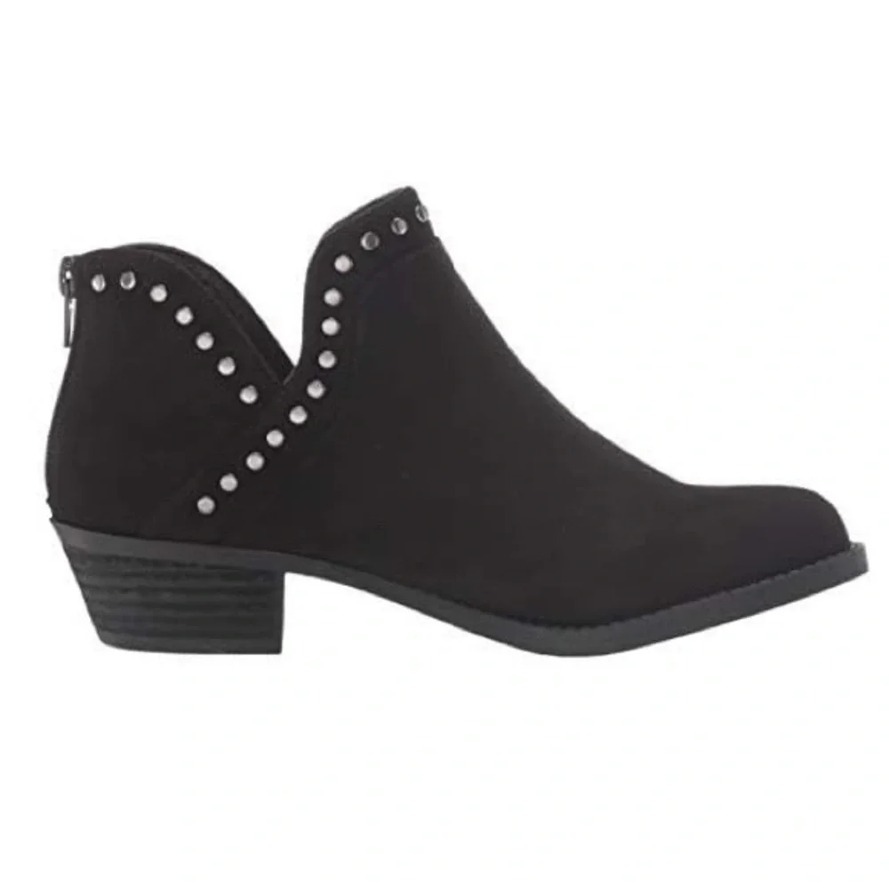 CARLOS SANTANA STUD DETAIL BLACK BOOTIES